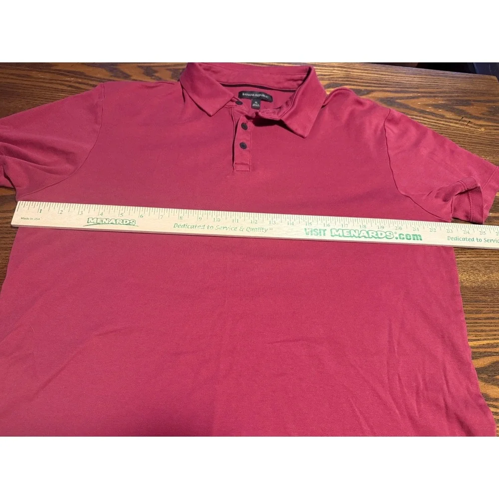 Banana Republic Mens Red Short Sleeve Collared Polo Shirt Size XL‎